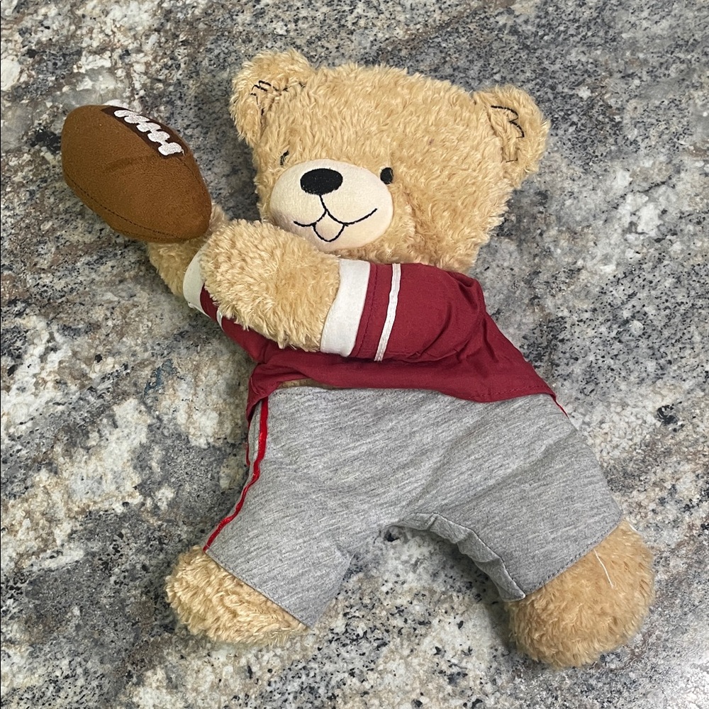 Vintage Baseball Football Plush Teddy Bears Animal Wall Hanging
